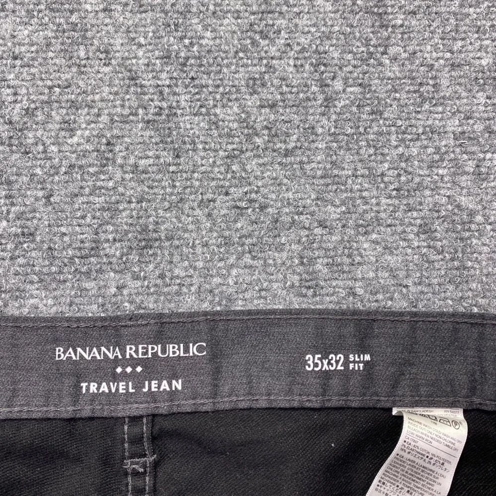 Banana Republic Travel Jean Mens 35x32 Slim Fit‎ Charcoal Gray Denim Pants